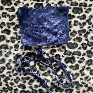 dark blue crop tube top
